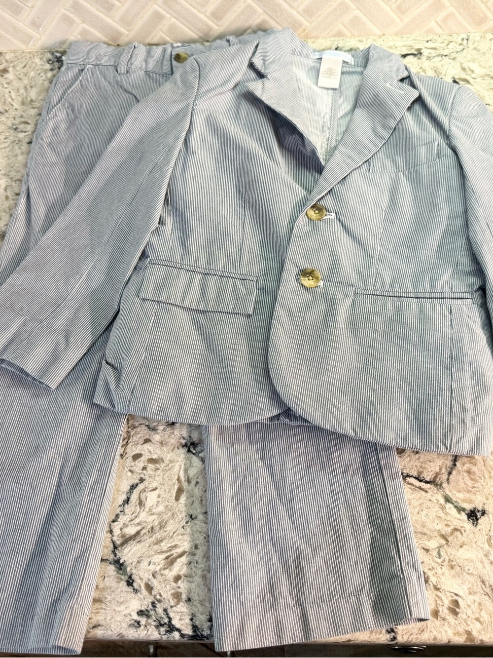 Janie and Jack Light Blue Pinstripe Kids Suit Set